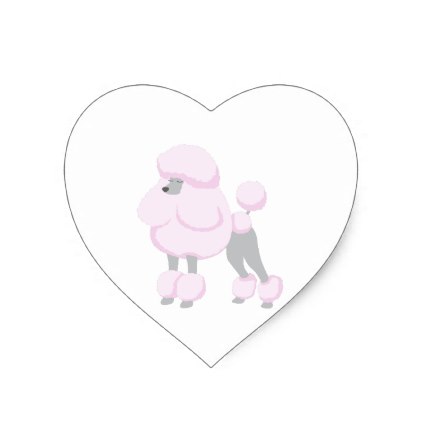 422x422 Pink Poodle Heart Sticker Pink Poodle