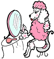 225x247 Pink Poodle Primping In Mirror Clipart Panda