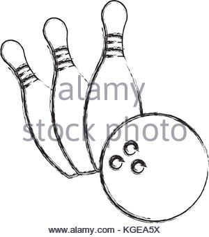 300x341 Bowling Pin Sport Ball Sketch Stock Vector Art Amp Illustration