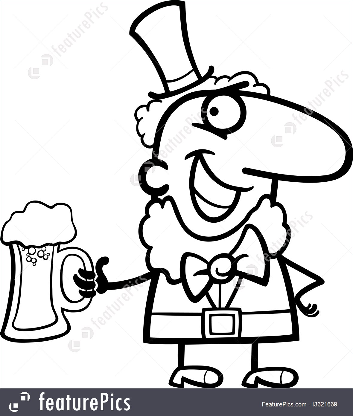 1180x1392 Illustration Of Leprechaun With Beer Cartoon For Coloring