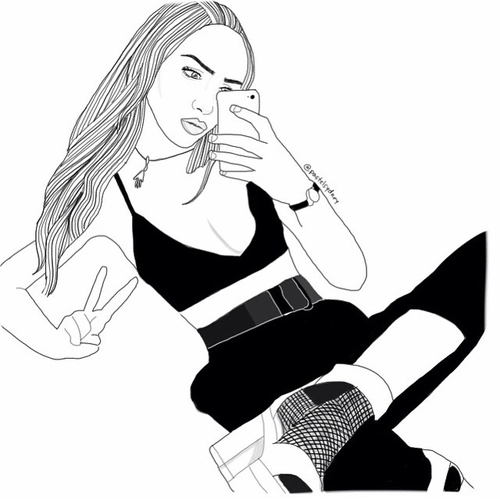 500x501 Pin By Kay On Sketch Drawings, Outline Art And Girl