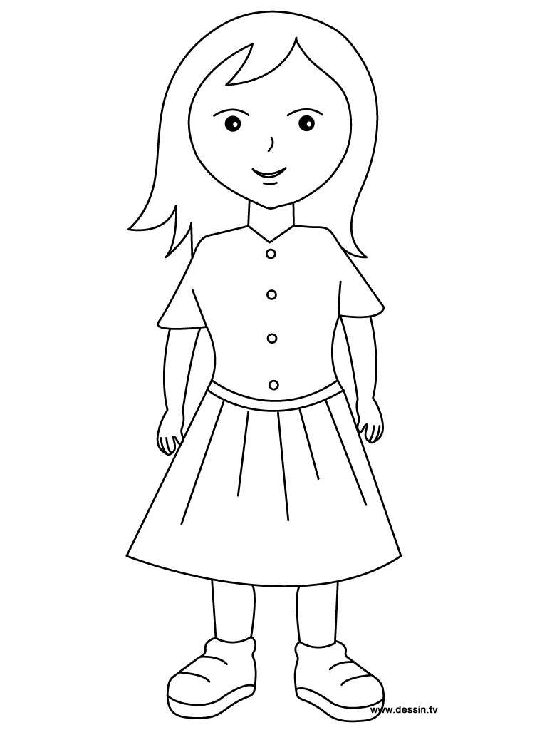 768x1024 Simple Drawing Of Little Girl Girl Coloring Pages For Girls