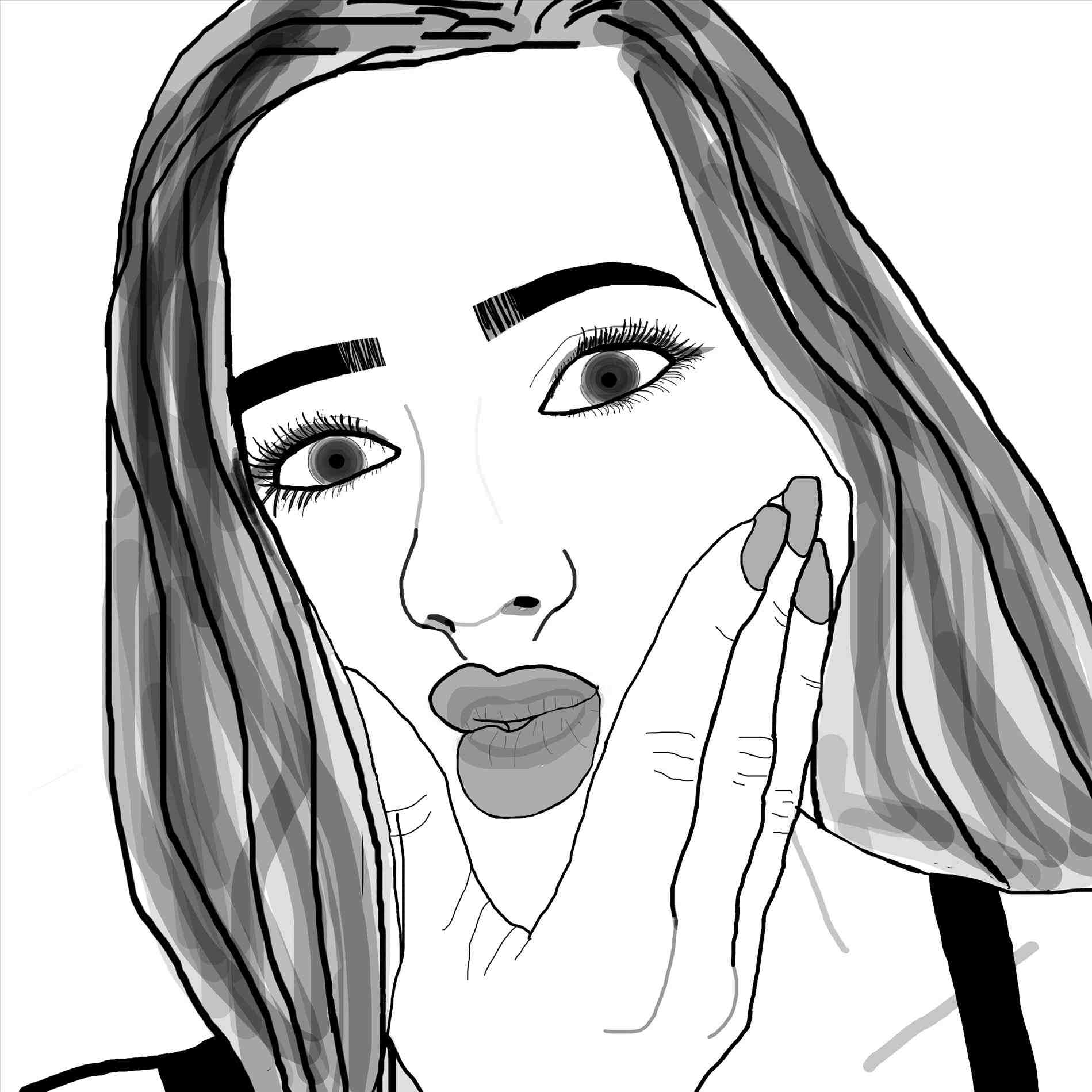 1899x1899 Hipster Girl Drawing Tumblr Png