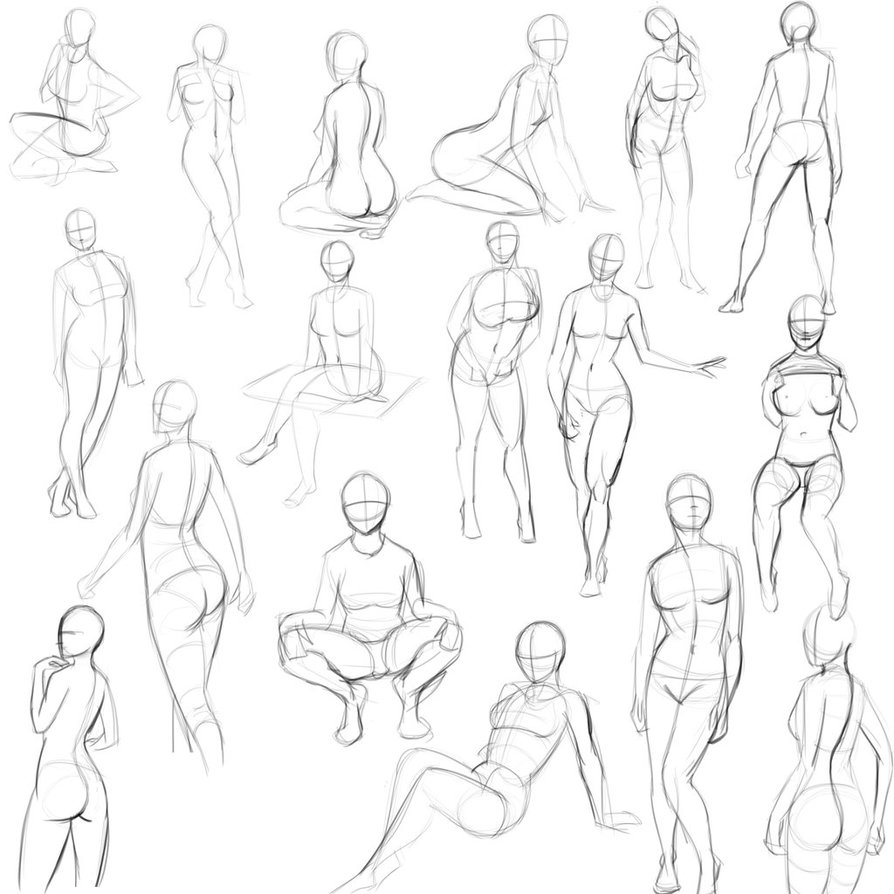 894x894 5 Minute Pinup Pose Sketches By Jay156