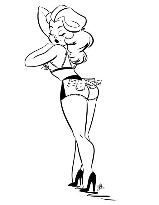 Pinup Girl Drawing