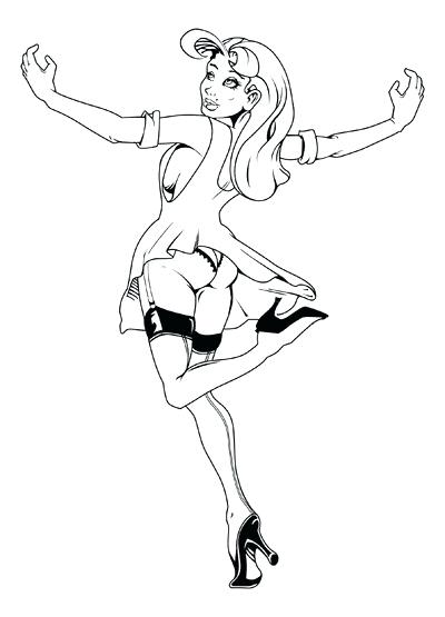400x555 Pin Up Girl Coloring Book Also Pin Up Hand Drawn Vector