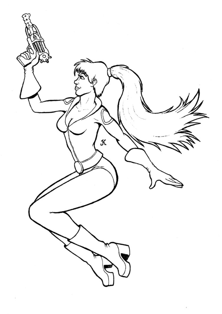 753x1062 Sci Fi Pin Up Girl (Line Art) By Jmkohrs