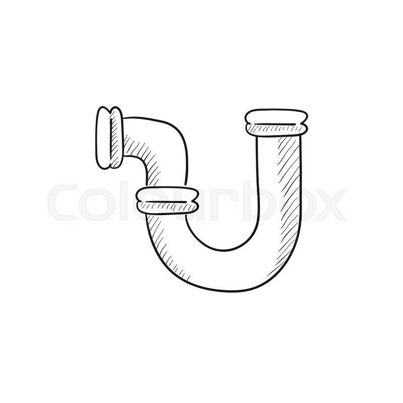 800x800 Water Pipeline Vector Sketch Icon Isolated On Background. Hand