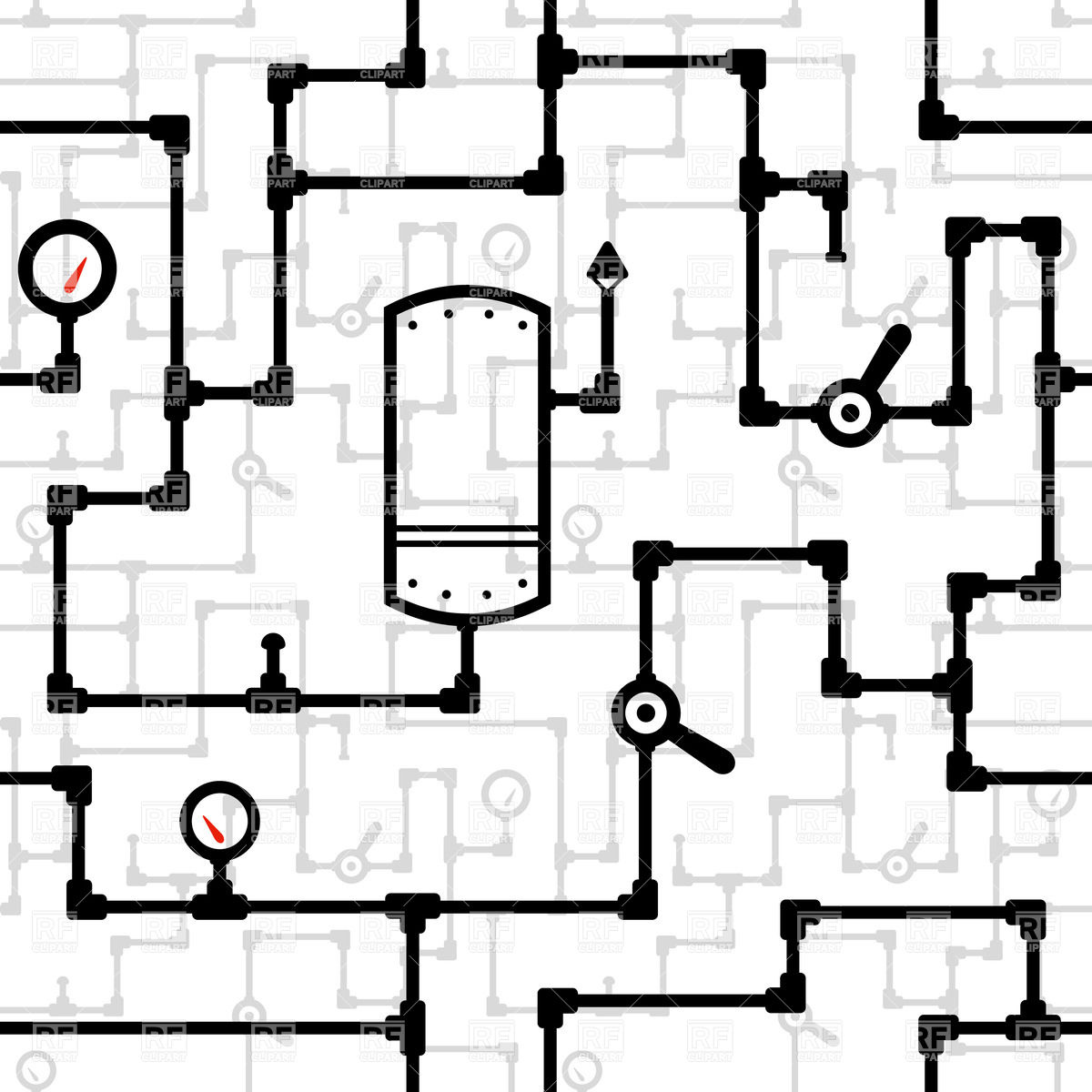 1200x1200 Industrial Seamless Pattern With Pipes Royalty Free Vector Clip