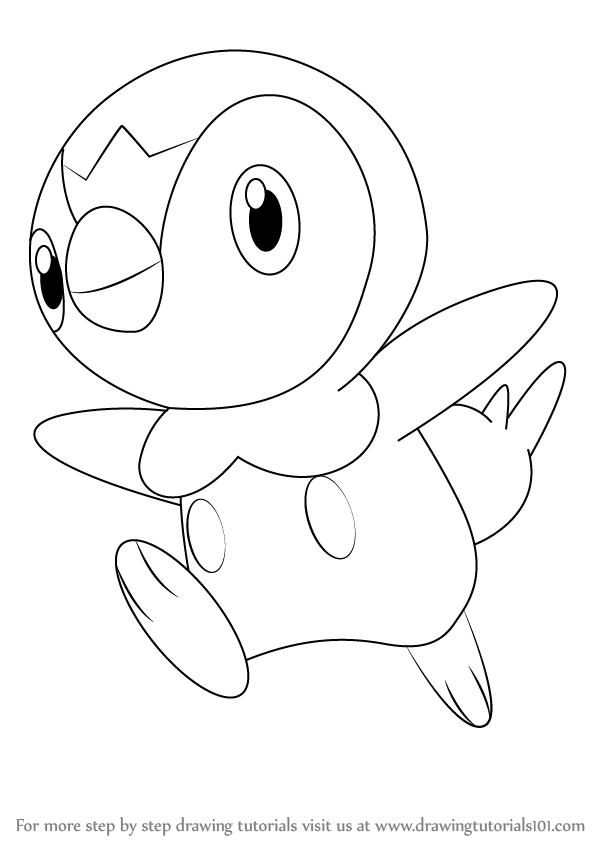 598x844 Learn How To Draw Piplup From Pokemon (Pokemon) Step By Step