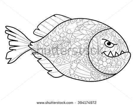 450x358 Piranha Animal Coloring Pages