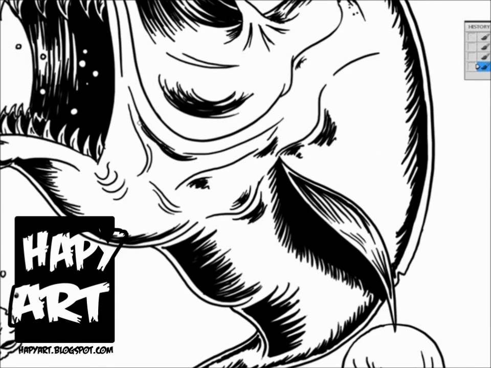 960x720 Drawing Piranha Hapy Art