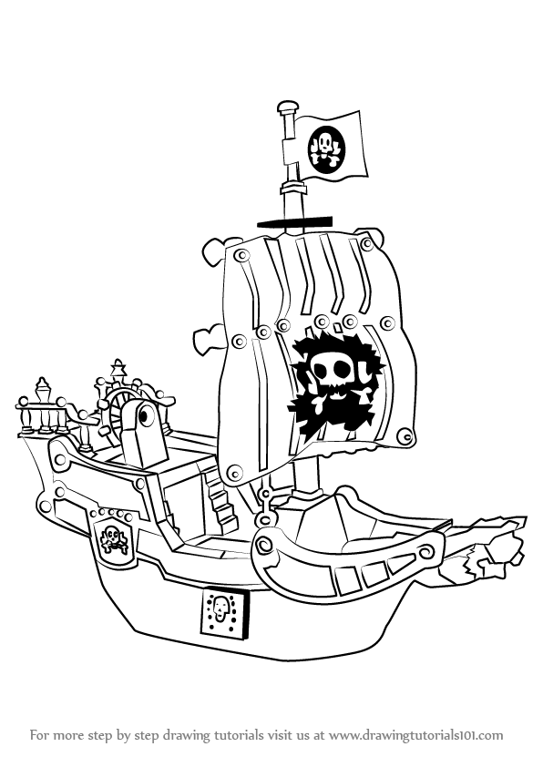 596x842 Learn How To Draw A Pirate Ship (Other) Step By Step Drawing