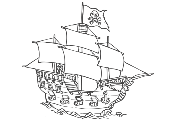 600x413 Pirate Ship Wall Decal Easy Decals