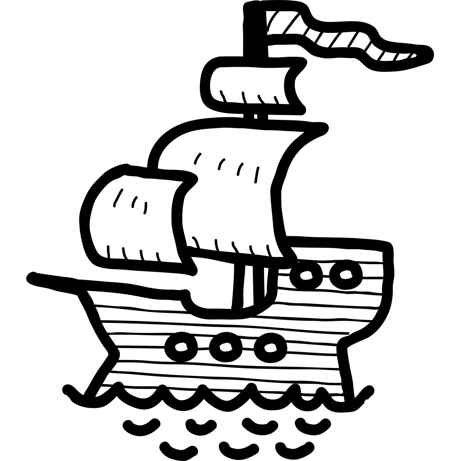 1600x1600 Cartoon Pirate Ship Kids Wall Sticker