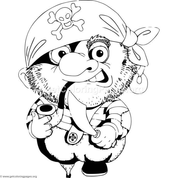 700x700 Cartoon Smoking Pirate With Sword Coloring Pages