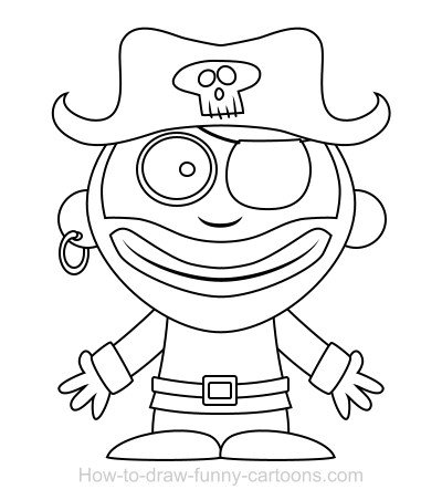 400x452 Drawing A Pirate Cartoon