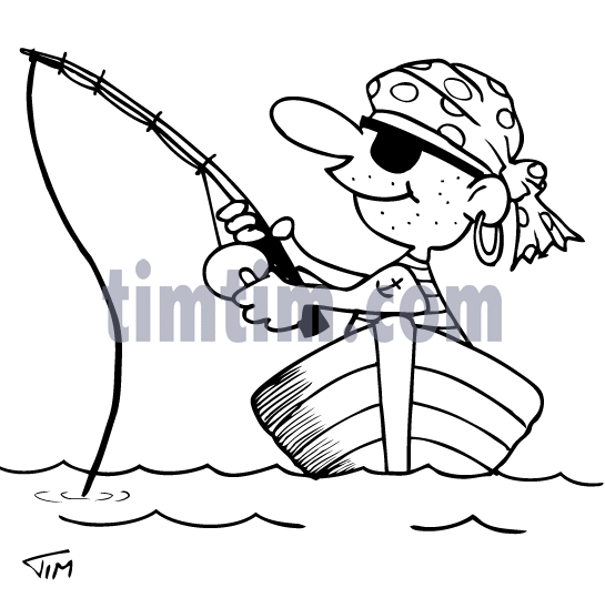 545x548 Free Drawing Of A Fishing Pirate Bw From The Category Fishing
