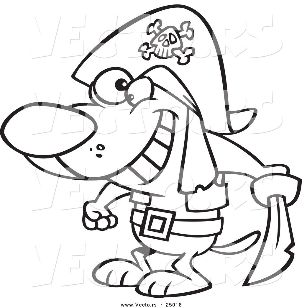 1024x1044 Vector Of A Cartoon Pirate Dog Holding A Sword