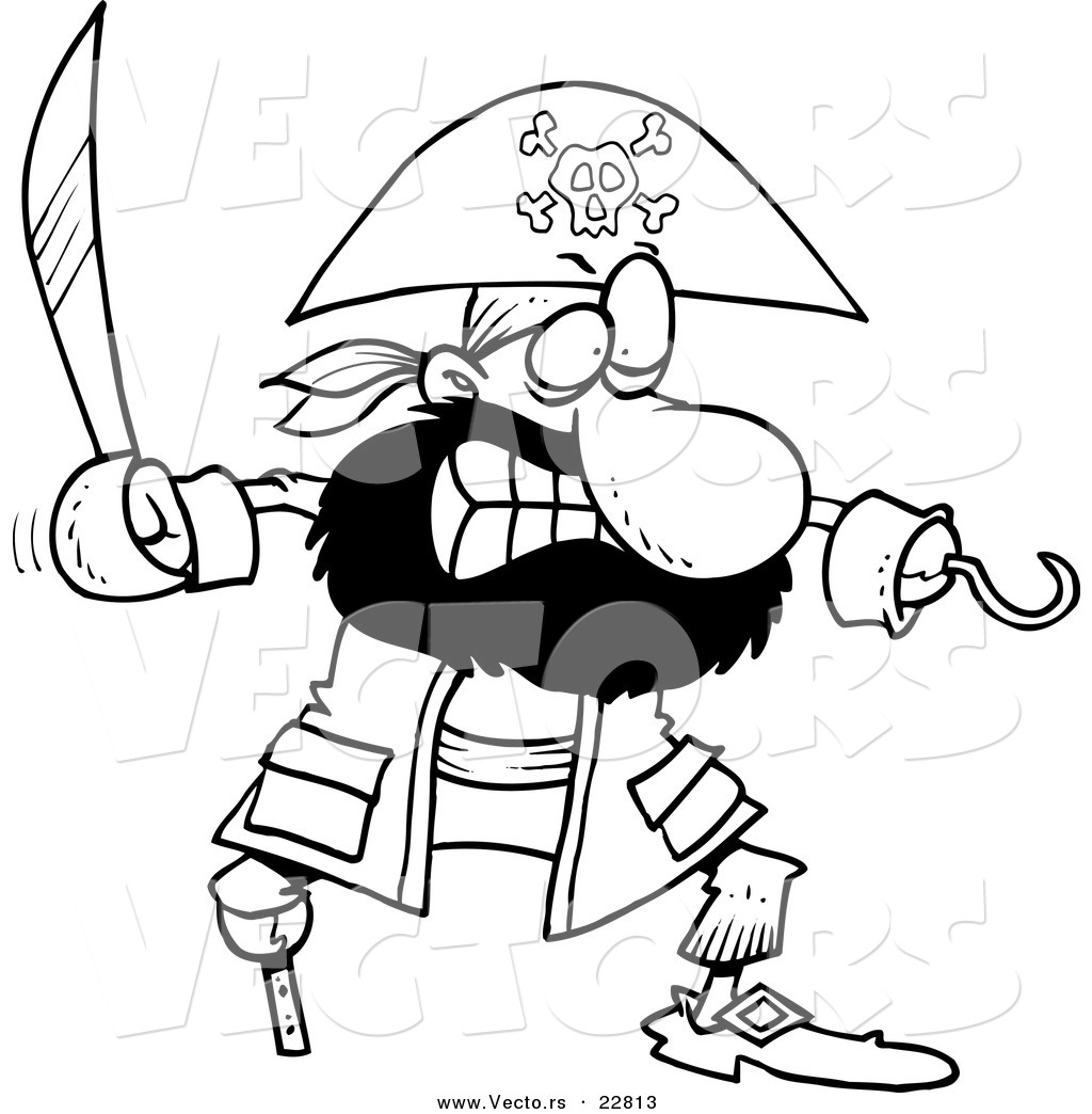 1024x1044 Vector Of A Cartoon Tough Pirate With A Sword