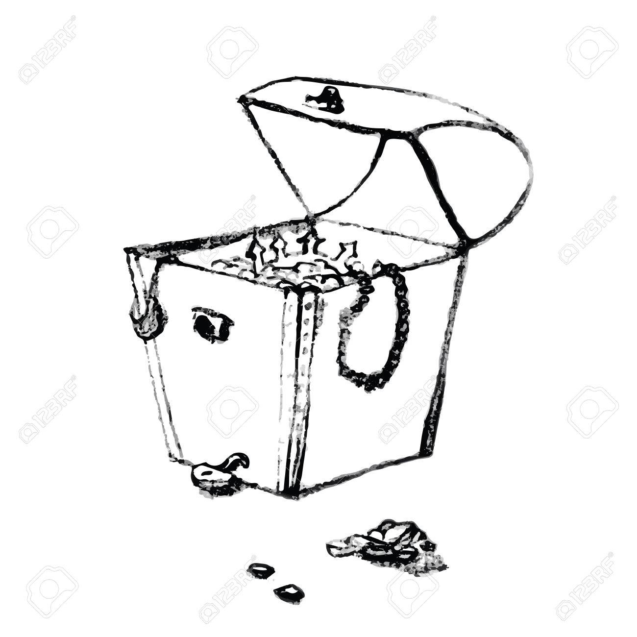1300x1300 Old Pirate Treasure Chest Full Of Gold. Artistic Pencil Cartoon