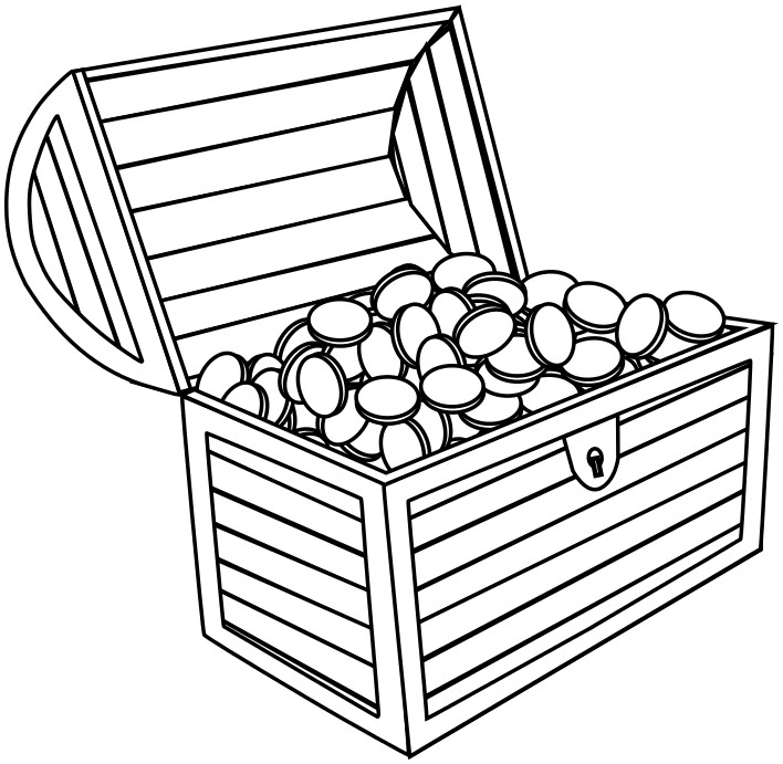708x691 Treasure Chest Outline