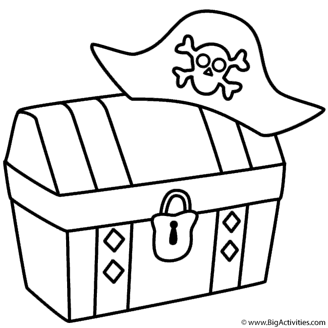 650x650 Treasure Chest With Pirate Hat