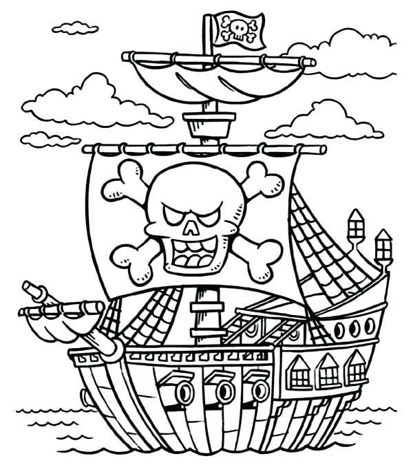 600x692 Excellent Treasure Chest Coloring Page New Pirate Free Pages