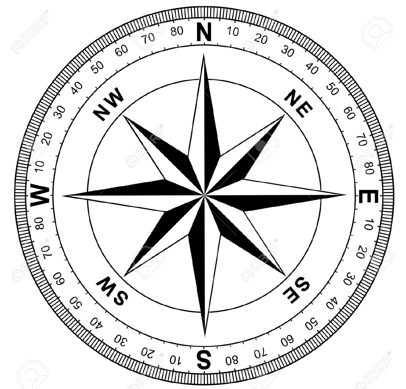 1300x1248 Compass Face Clipart