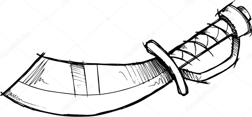 1023x477 Pirate Sword Doodle Sketch Vector Stock Vector Misterelements