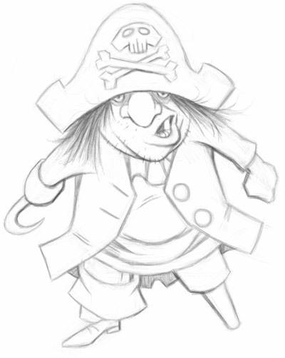 400x502 Cartoon Pirate Drawing For Maya