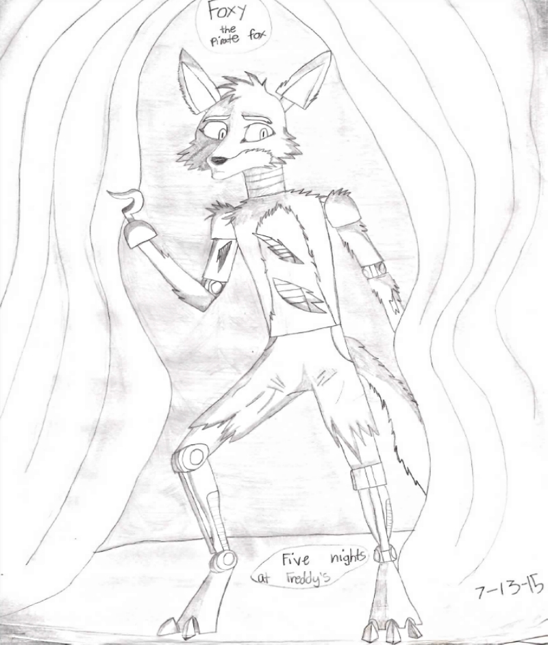 800x942 Foxy The Pirate Fox Full Drawing By Lucasfan375