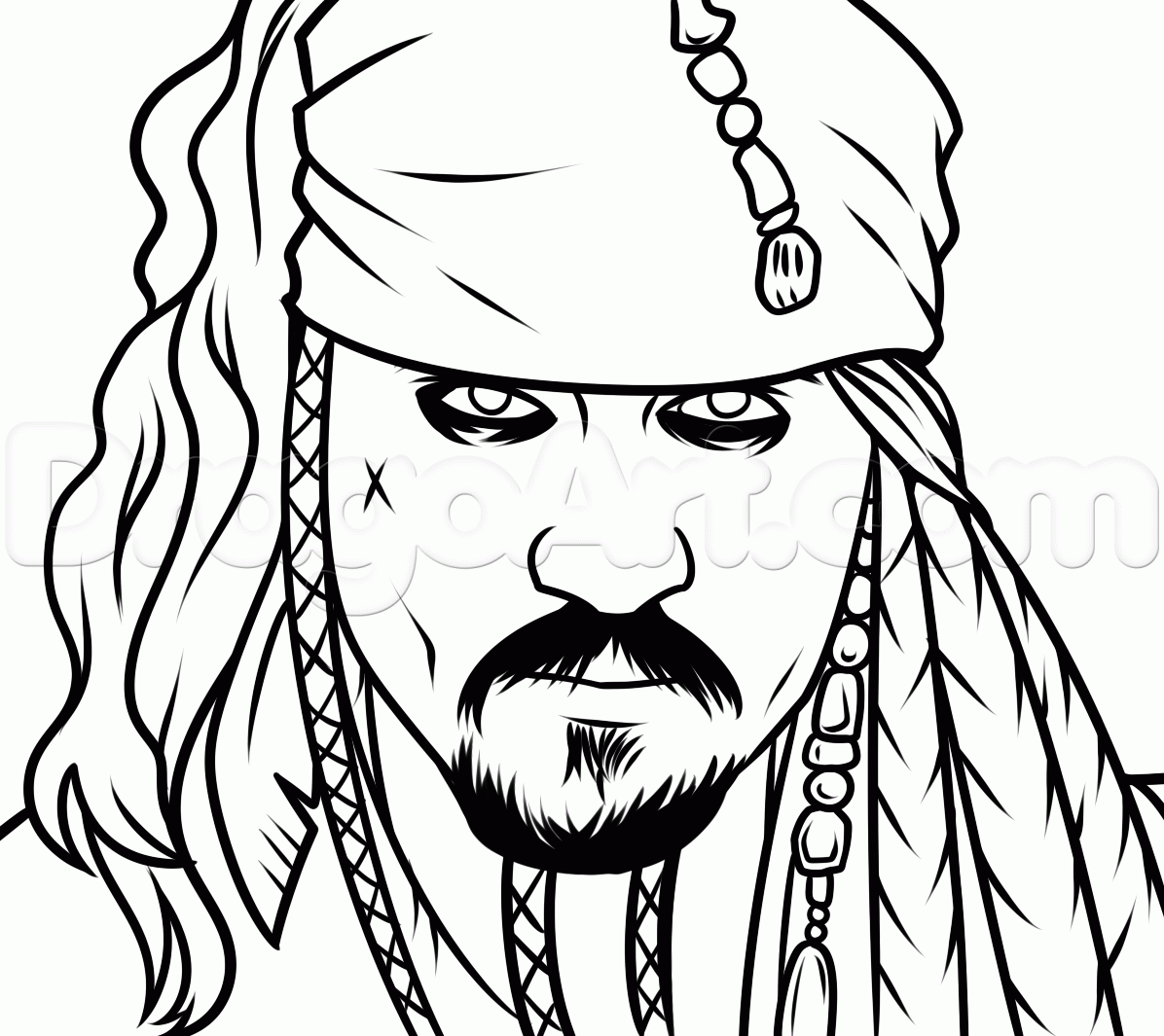 1196x1065 How To Draw Jack Sparrow Easy Step 7 Drawings Jack