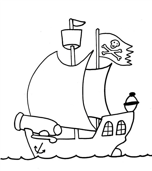 520x588 New Pirate Pictures To Print Ship Coloring Pages For Kids