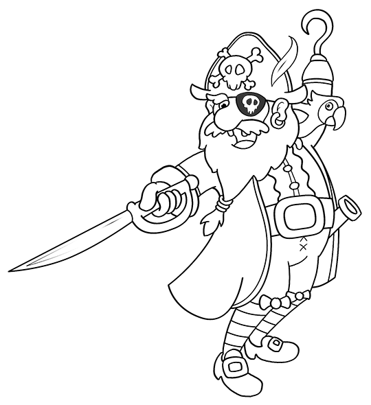 540x590 Cartoon Pirate Step By Step Drawing Lesson