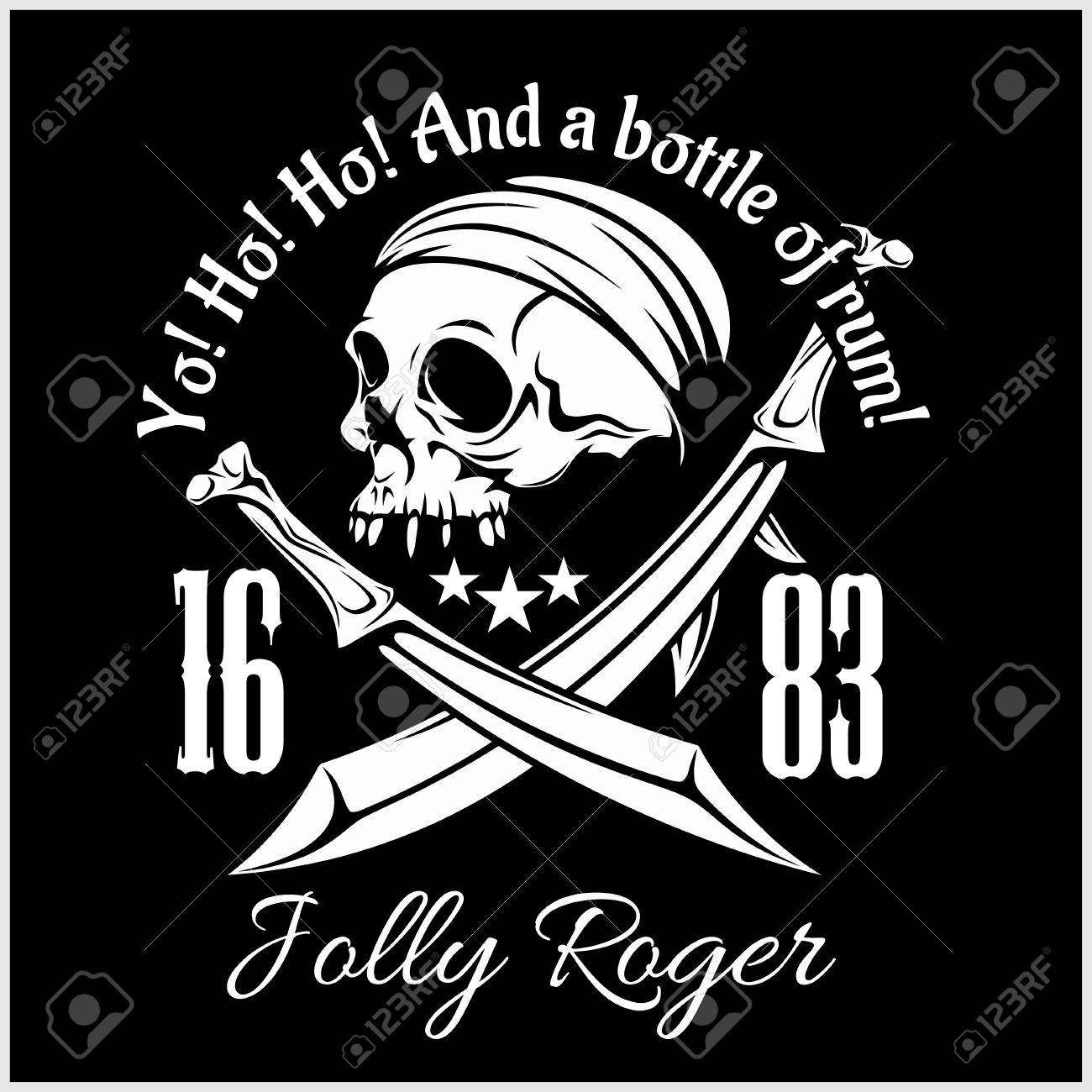 1300x1300 Pirates Jolly Roger Symbol. Vector Poster Of Skull With Pirate Eye