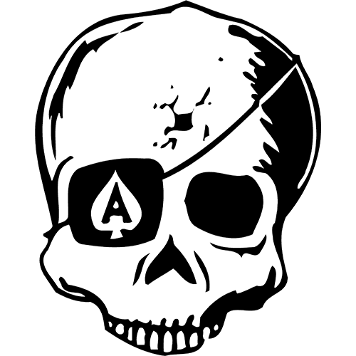 500x500 Skull Ace Spades Eye Patch Decal Sticker