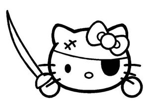 300x210 Hello Kitty Pirate Kitty Eye Patch Decal Sticker You Pick Color