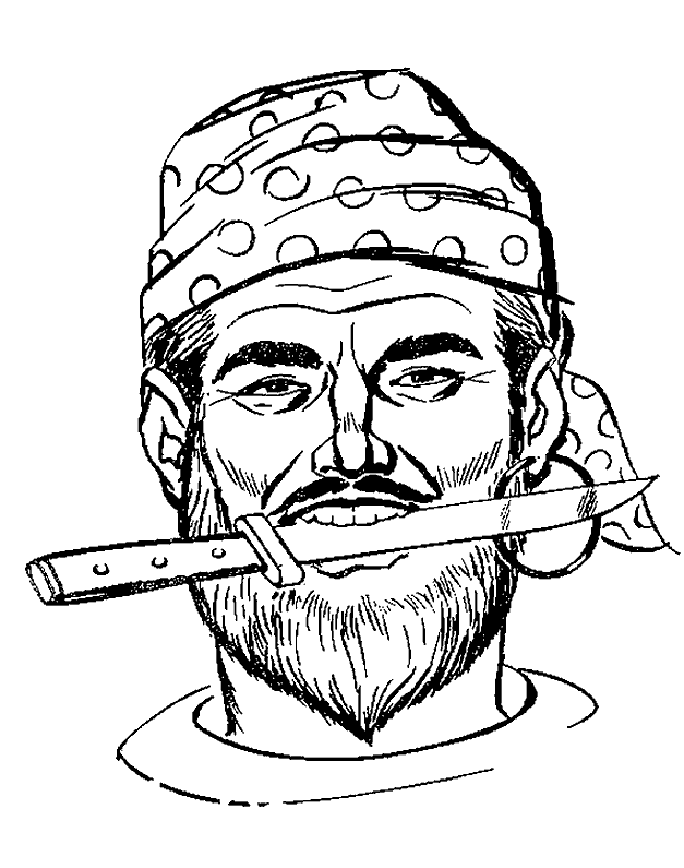 627x795 Pirate Face Coloring Page
