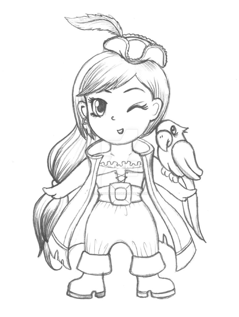 776x1030 Chibi Pirate Sketch By Amalthea1983