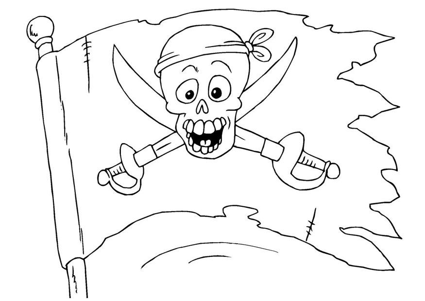 875x620 Coloring Page Pirate Flag