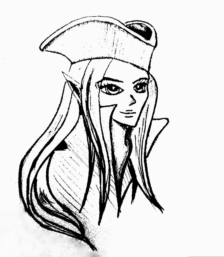 783x900 Pirate Girl Drawing By Kate Fox