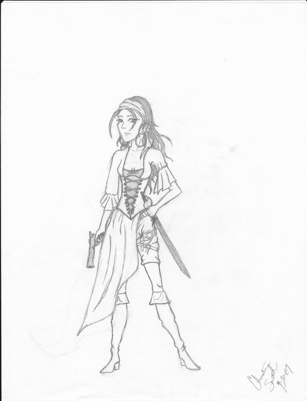 1024x1339 Pirate Girl Wip By Blackholefairy