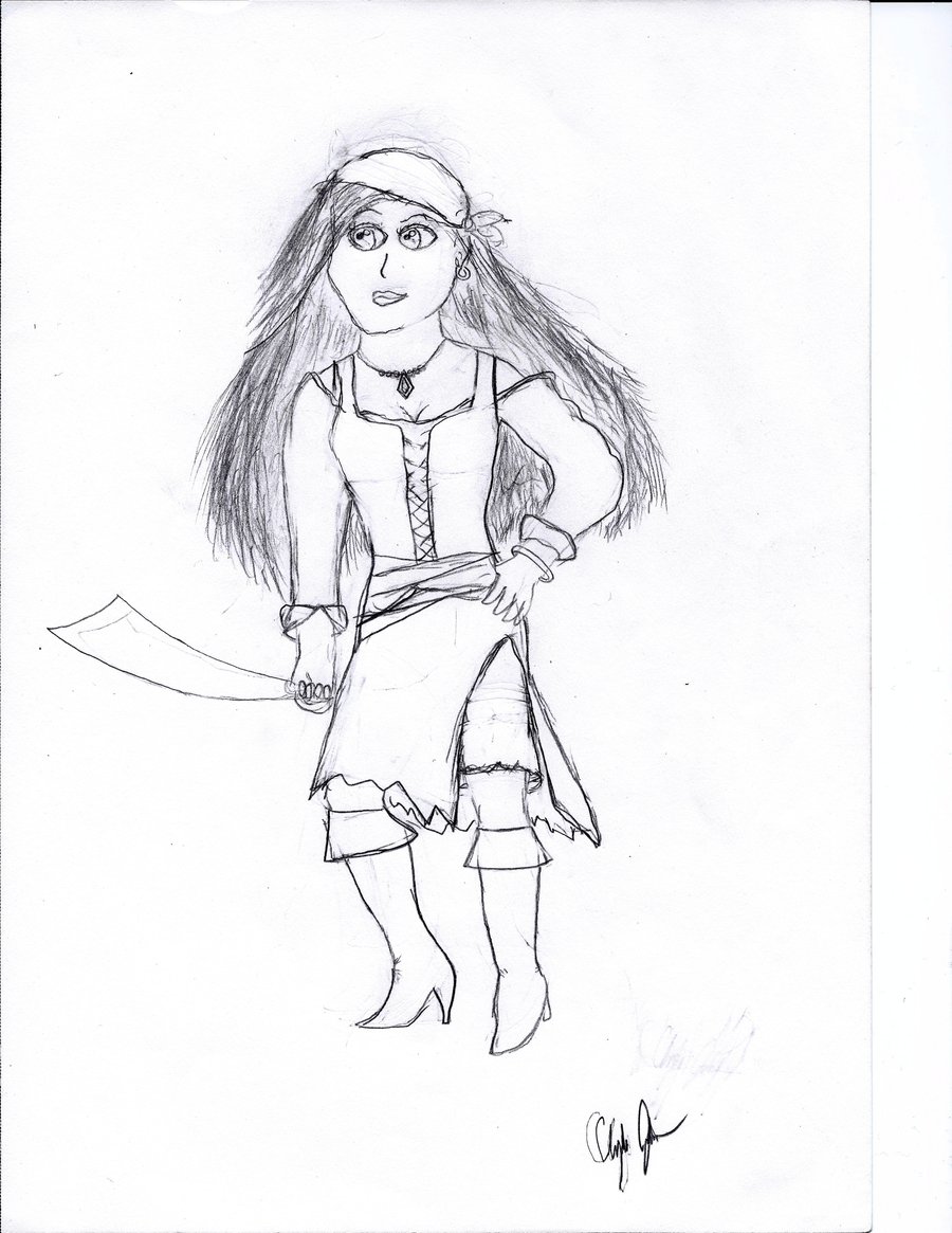 900x1165 Pirate Girl Sketch By Goldenknight57