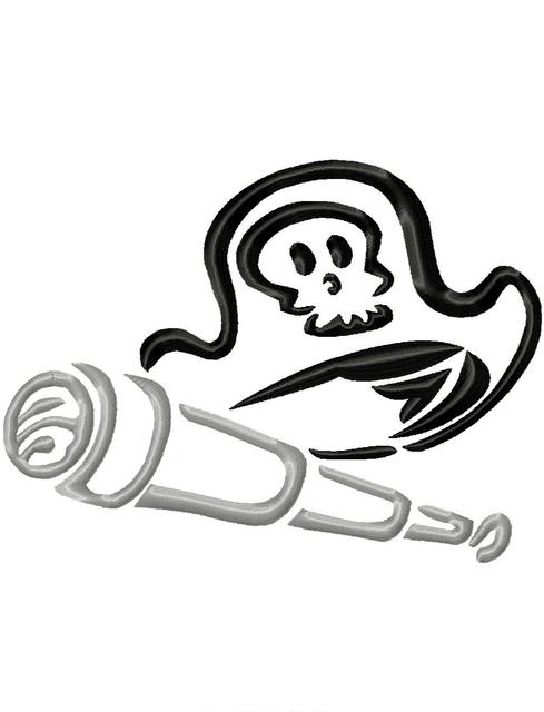 489x640 Pirate Hat And Looking Glass Satin Stitch Outline Embroidery