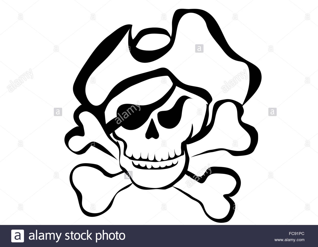1300x1009 Symbol Of Pirate. Pirate Skull, Hat And Bones Stock Vector Art