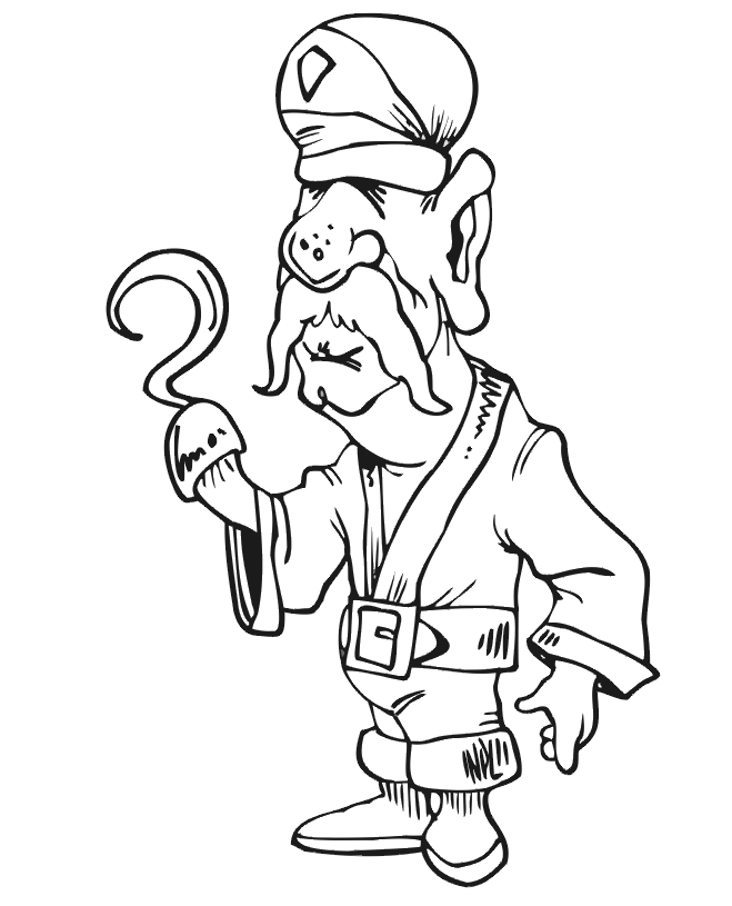 659x815 Pirate Coloring Page Pirate With Hook For Hand