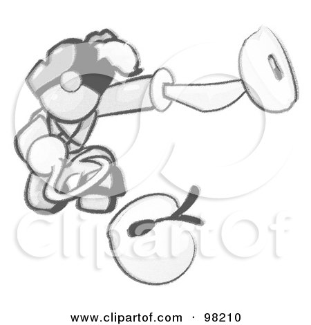 450x470 Royalty Free (Rf) Clipart Illustration Of A Sketched Design Mascot