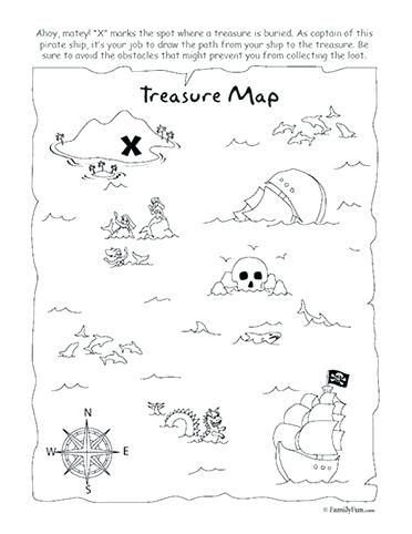 372x482 Kids Pirate Maps Drawing A Pirate Treasure Map Coloring Pages