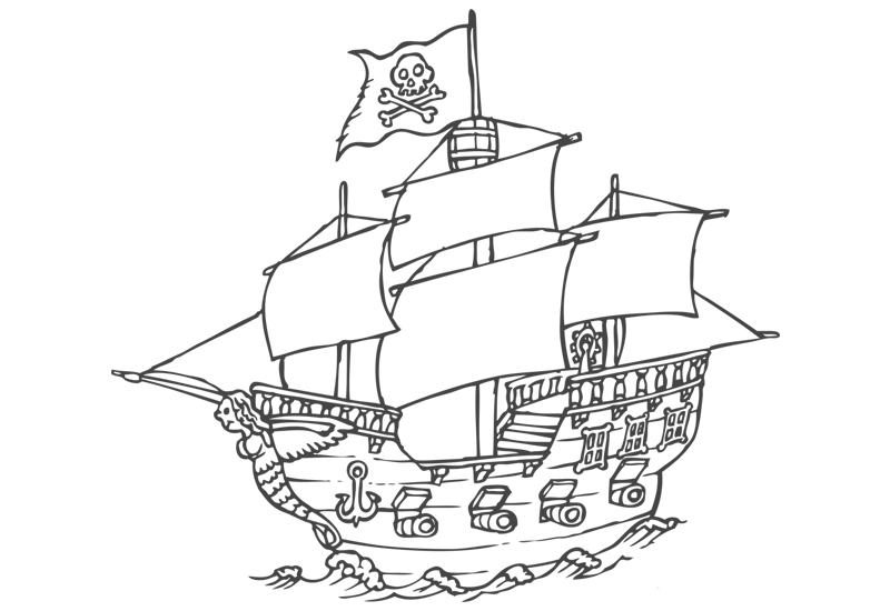 800x550 Pirate Ship Wall Decal Easy Decals